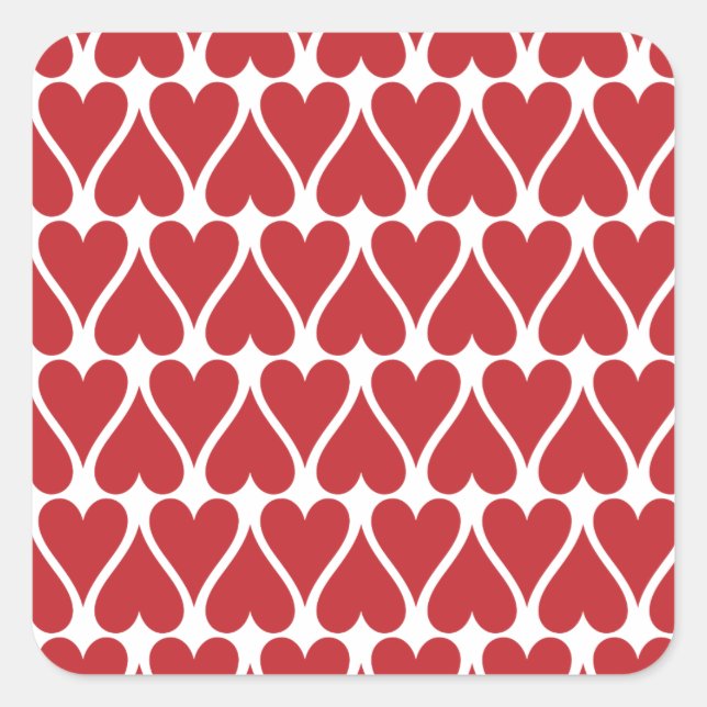 Customize Red Hearts Square Sticker (Front)
