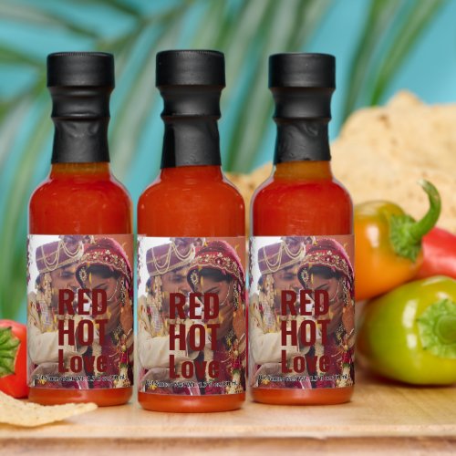 Customize Red Hot Love Wedding Photo Hot Sauces