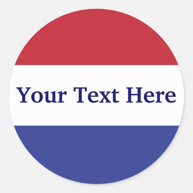 customize red, white and blue design classic round sticker (Front)