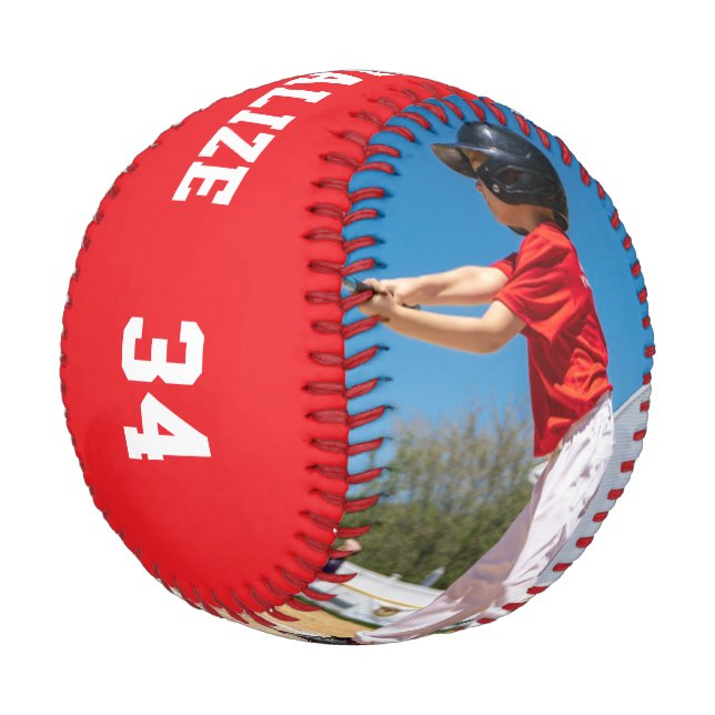 Customize Red | White Baseball  (Angled)