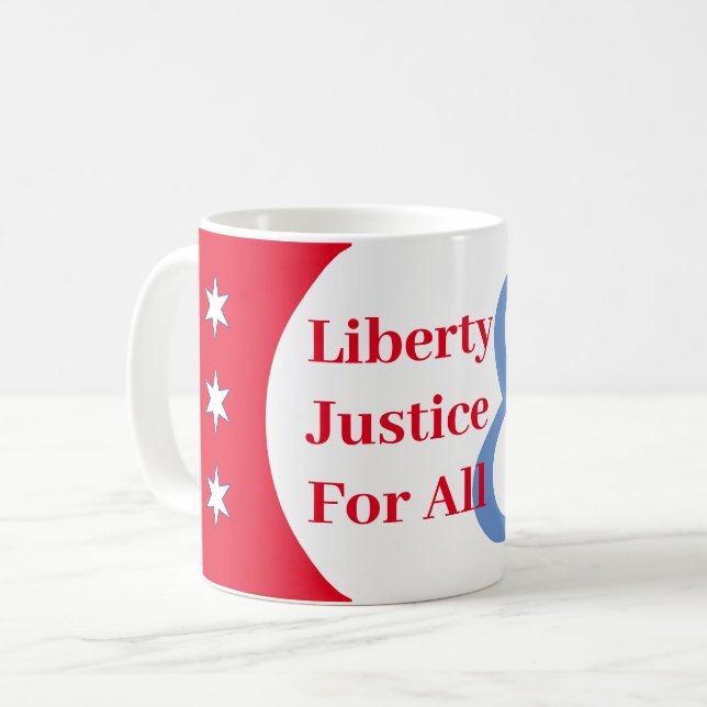 Customize Red White Blue Liberty Coffee Mug (Front Left)
