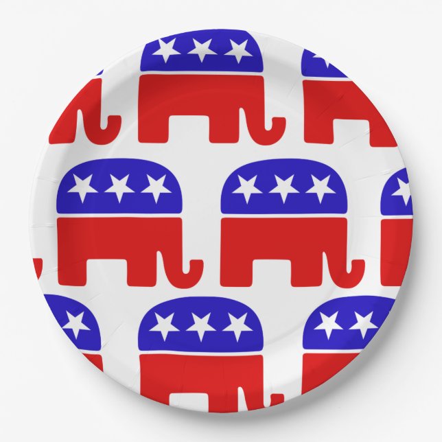 Customize Republican Elephant Party Plate (Front)