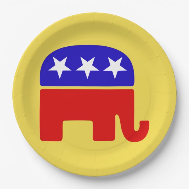 Customize Republican Elephant Party Plate (Front)