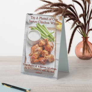 Customize Restaurant Chicken Wing Side Promotional Table Tent