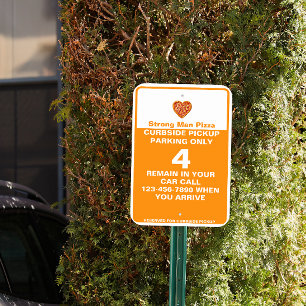 Customize Restaurant Curbside Pickup Parking  Metal Sign
