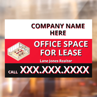 Customize Retail Space For Lease Company Logo Buil Window Cling