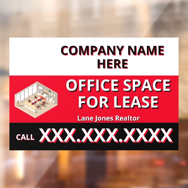 Customize Retail Space For Lease Company Logo Buil Window Cling (Sheet 2)