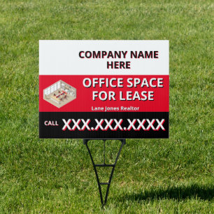 Customize Retail Space For Lease Company Logo Yard Sign