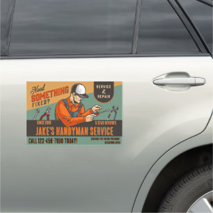 Customize Retro Handyman Service Promo Truck Van Car Magnet