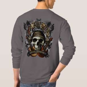 Customize Rock N Roll Guitars Skull Heavy Metal T- T-Shirt