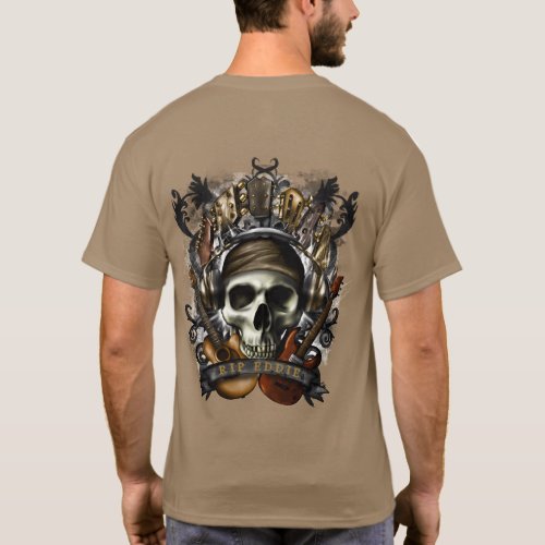 Customize Rock N Roll Guitars Skull Heavy Metal T_ T_Shirt