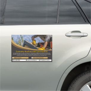 Customize Roofing Service Business Detailed 2  Car Magnet