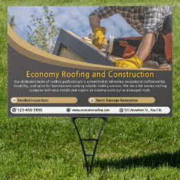 Customize Roofing Service Business Detailed 2 Yard Sign