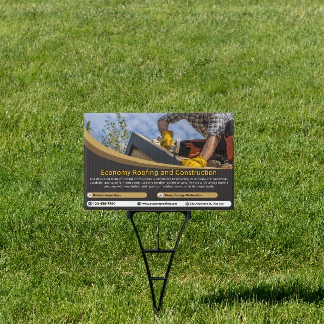 Customize Roofing Service Business Detailed 2 Yard Sign (Insitu)