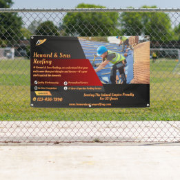 Customize Roofing Service Business Detailed Fence Banner