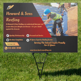 Customize Roofing Service Business Detailed Yard Sign