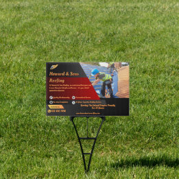 Customize Roofing Service Business Detailed Yard Sign