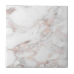 Customize Rose Gold Marble Professional Template Ceramic Tile<br><div class="desc">Rose Gold White Marble Elegant Trendy Customer Template Square Ceramic Tiles.</div>