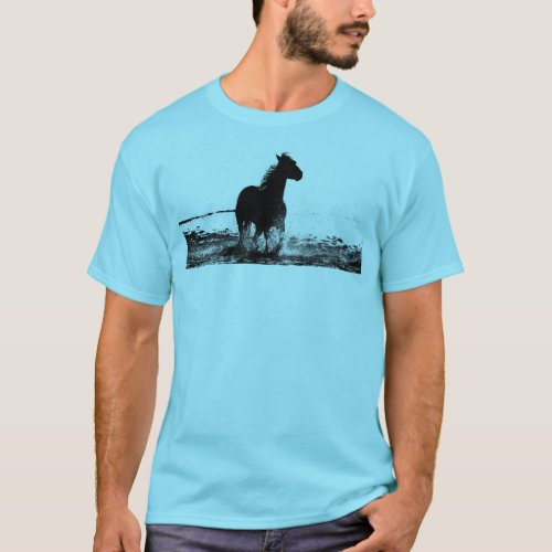 Customize Running Horse Front  Back Design Mens T_Shirt