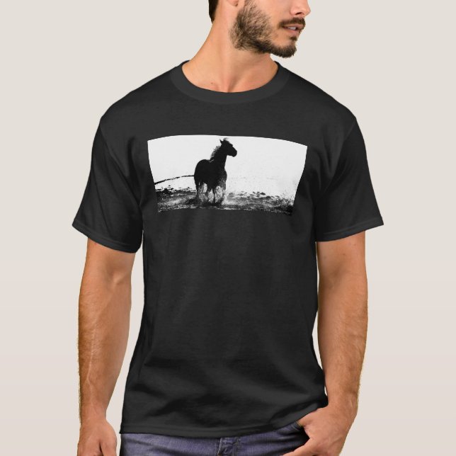 Customize Running Horse Pop Art Modern Template T-Shirt (Front)