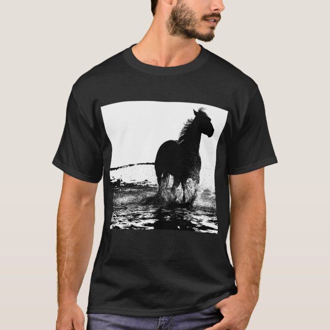 Customize Running Horse Pop Art Trendy Template T-Shirt (Front)