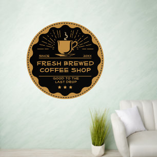 Customize Rustic Coffee Shop Cup Business Interior Wall Decal