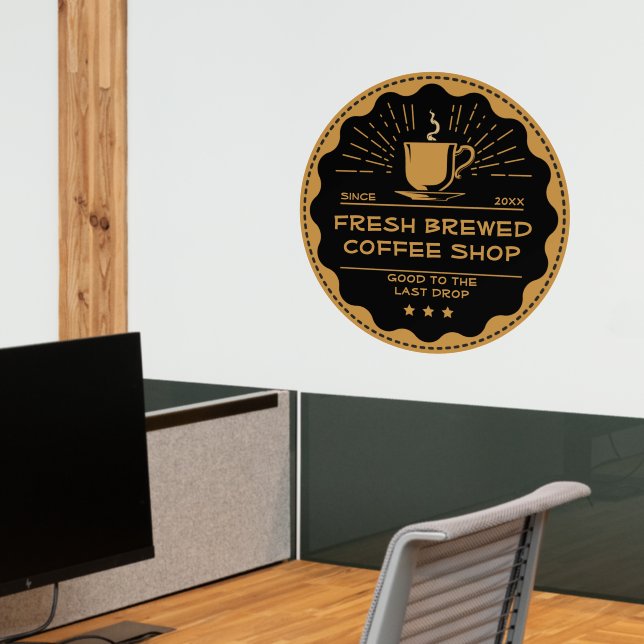 Customize Rustic Coffee Shop Cup Business Interior Wall Decal (Office 2)