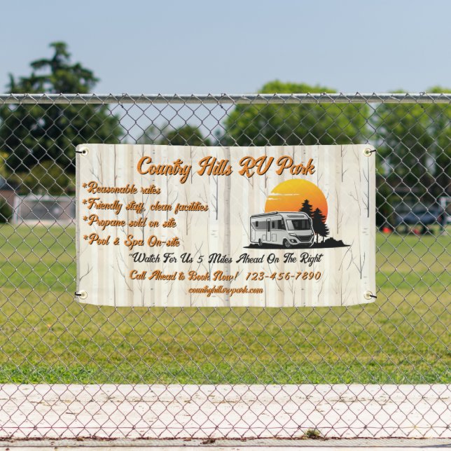 Customize RV Park Campsite Highway  Banner (Insitu)