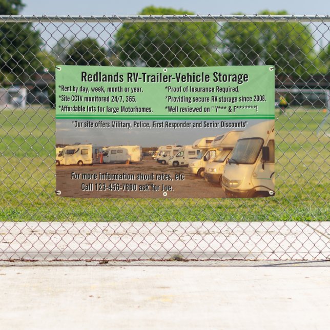 Customize RV Trailer Vehicle Storage Lot  Banner (Insitu)