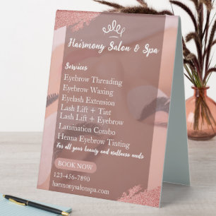 Customize Salon Spa Lashes Eyelashes Services Table Tent