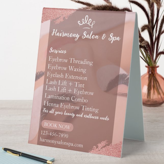 Customize Salon Spa Lashes Eyelashes Services  Table Tent (In SItu (Table))