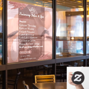 Customize Salon Spa Lashes Eyelashes Services Window Cling