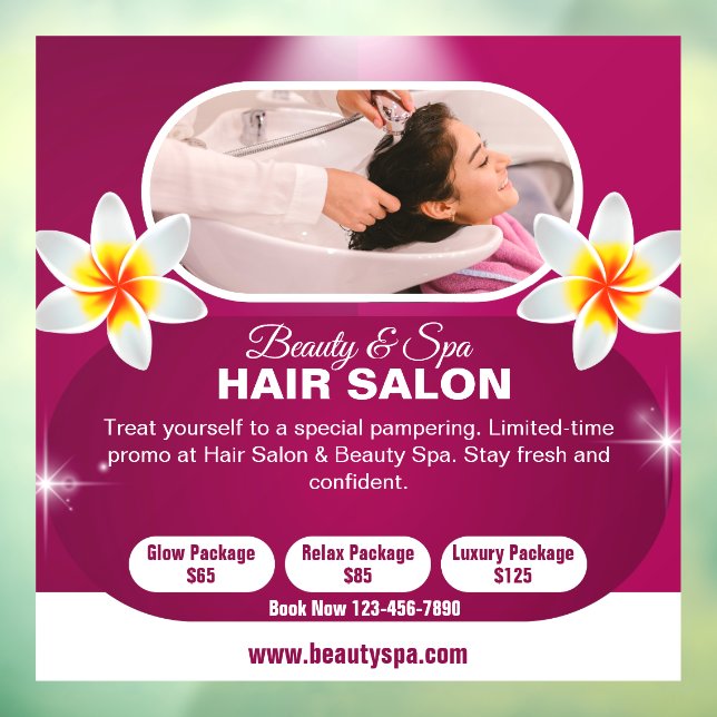 Customize Salon Spa Treatment Packages Large Window Cling (Sheet 3)