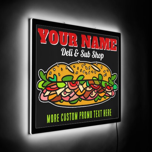 CUSTOMIZE Sandwich Sub Deli Business Bagel LED Sign