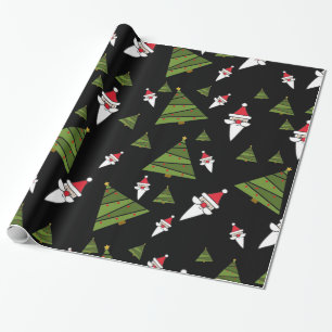 Customize Santa and Christmas Tree, Wrapping Paper