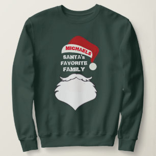 Customize Santas Favorite Family Funny Christmas Sweatshirt