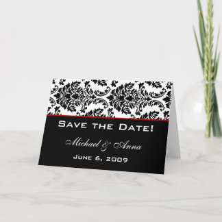 Customize Save The Date Baroque Black Red Announcement