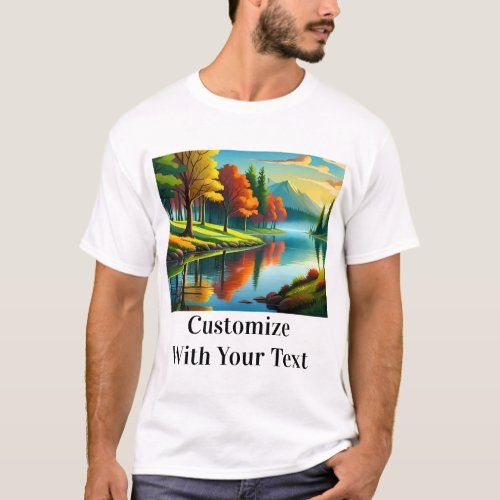 Customize Scenic River Kayak Colorful T_Shirt
