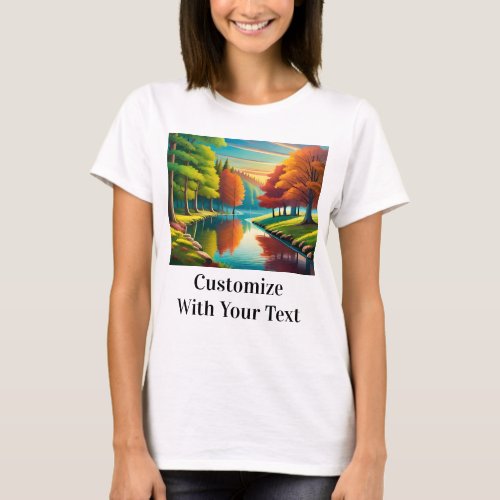 Customize Scenic River Trail Colorful T_Shirt
