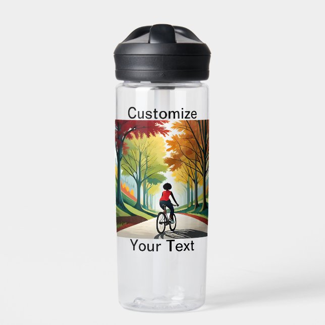 Customize Scenic Trail Women's Bicycle Water Bottle (Front)