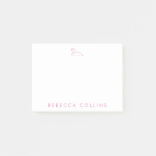 Customize Script Name, Swan, Pink Post-it Notes