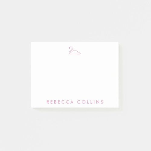 Customize Script Name Swan Pink Post_it Notes