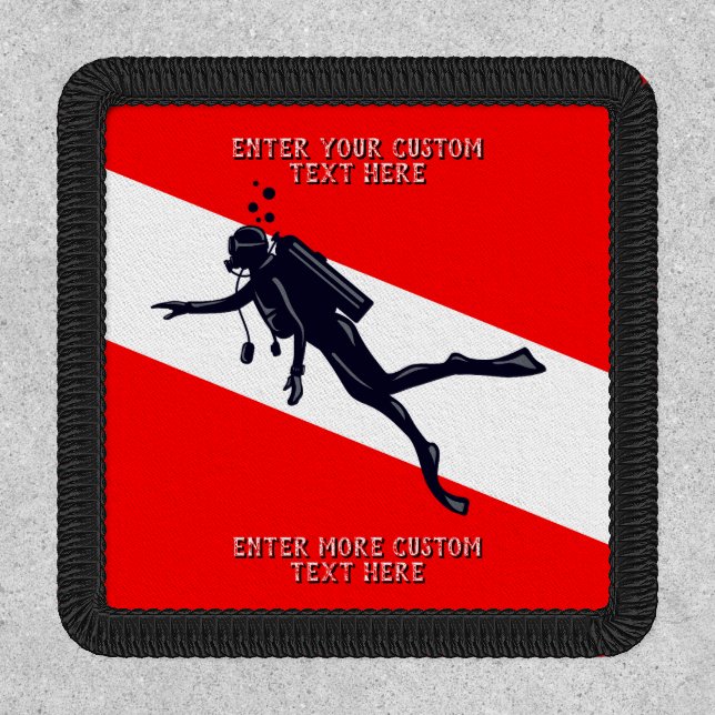 Customize Scuba Diver Down Flag Sports Patch (Front)