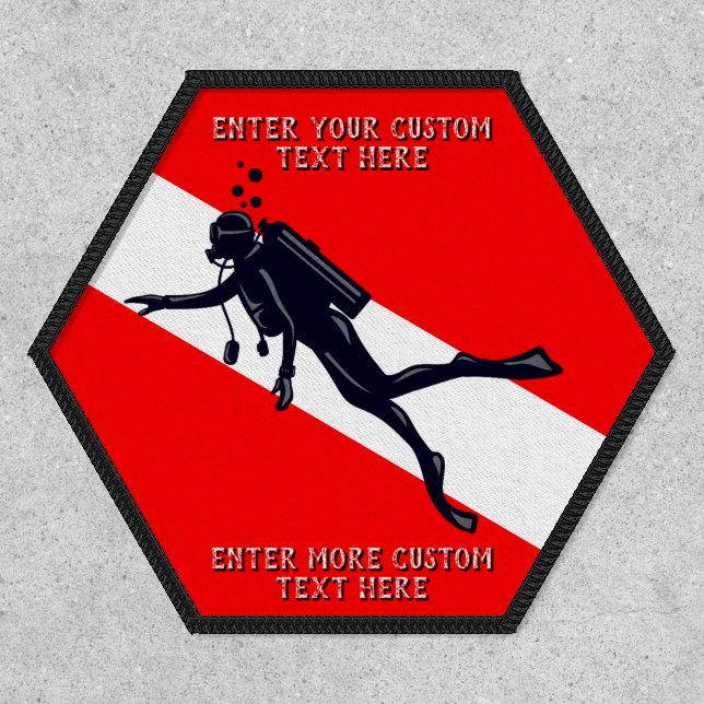 Customize Scuba Diver Down Flag Sports Patch (Front)