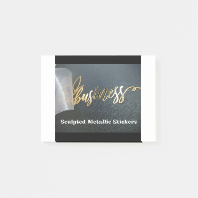 Customize Sculpted Metallic Stickers Post-it Notes (Front)