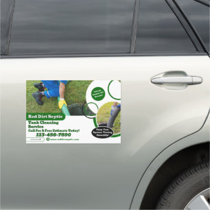 Customize Septic Tank Cleaning Service Detailed  Car Magnet