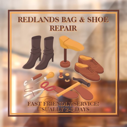 Customize Shoe Handbag Repair Shop Business Window Cling