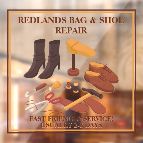 Customize Shoe Handbag Repair Shop Business Window Cling