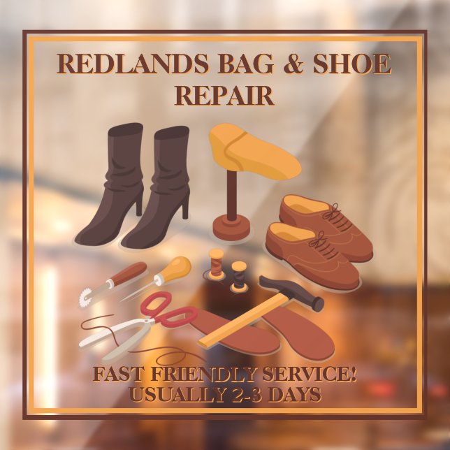 Customize Shoe Handbag Repair Shop Business  Window Cling (Sheet 2)