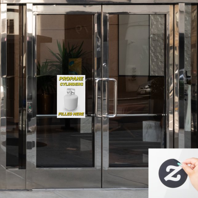 Customize Shop Logo Propane Cylinders Filled Here Window Cling (Office Door)